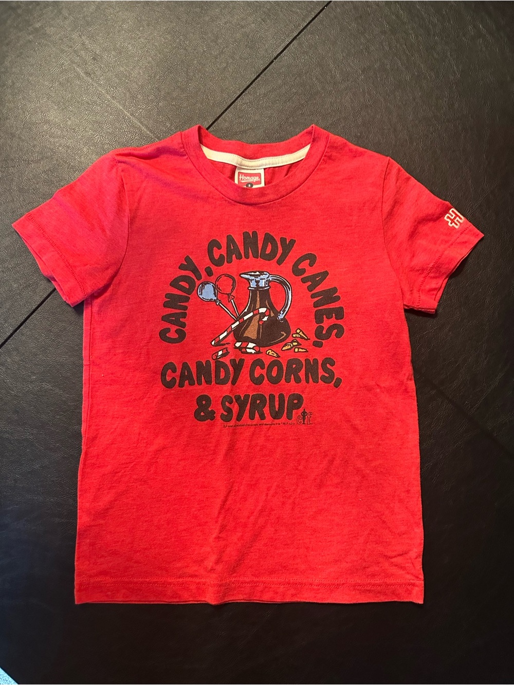 HOMAGE Red Short-Sleeve Kids Tee with Candy Graphic